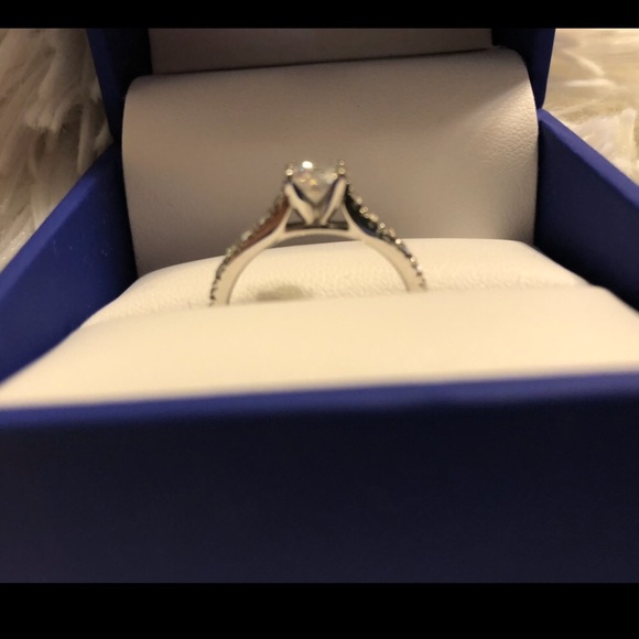 Forever One Round Mosissanite Solitaire - Picture 3 of 8